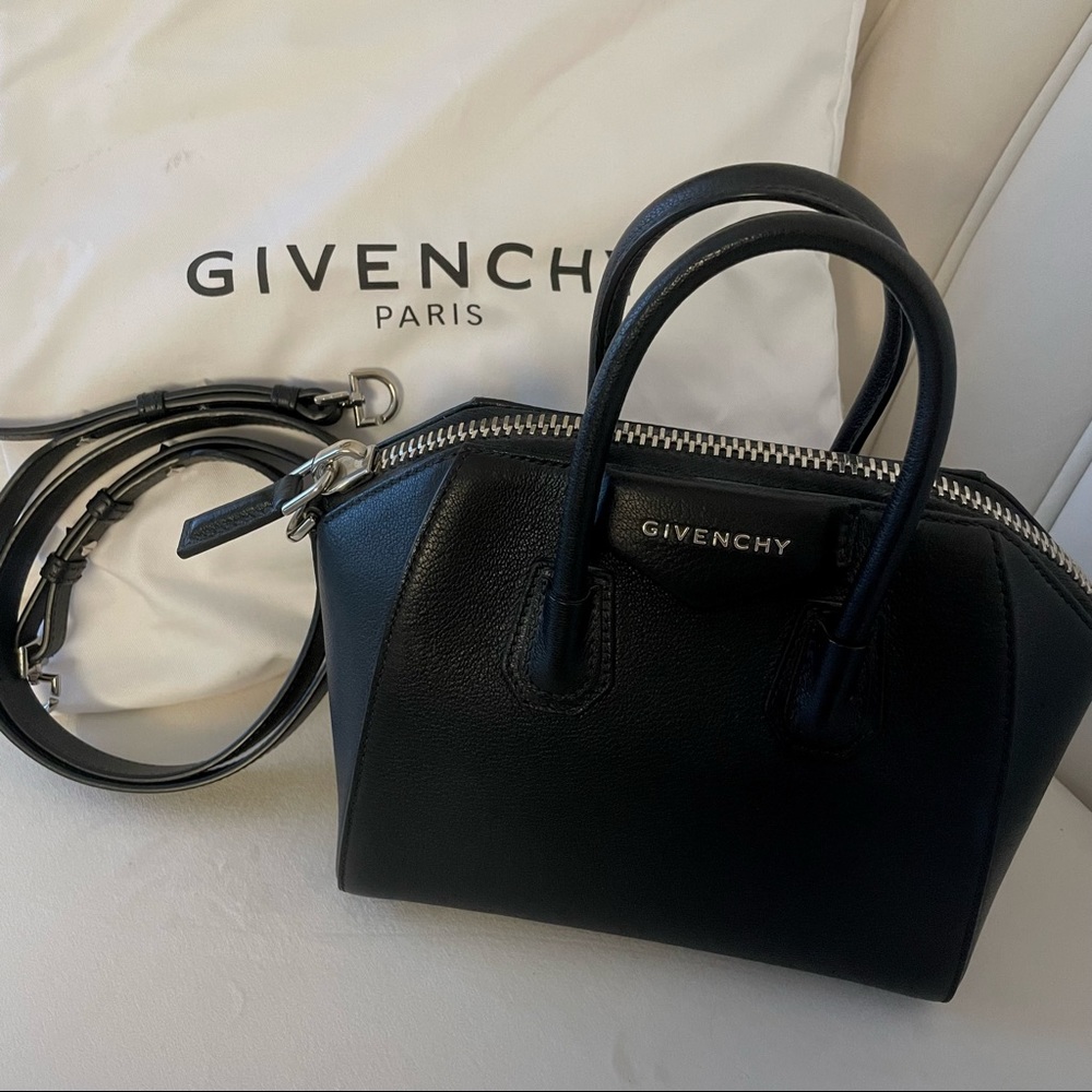 Givenchy Mini Antigona Bag (Black, Grained Leather)